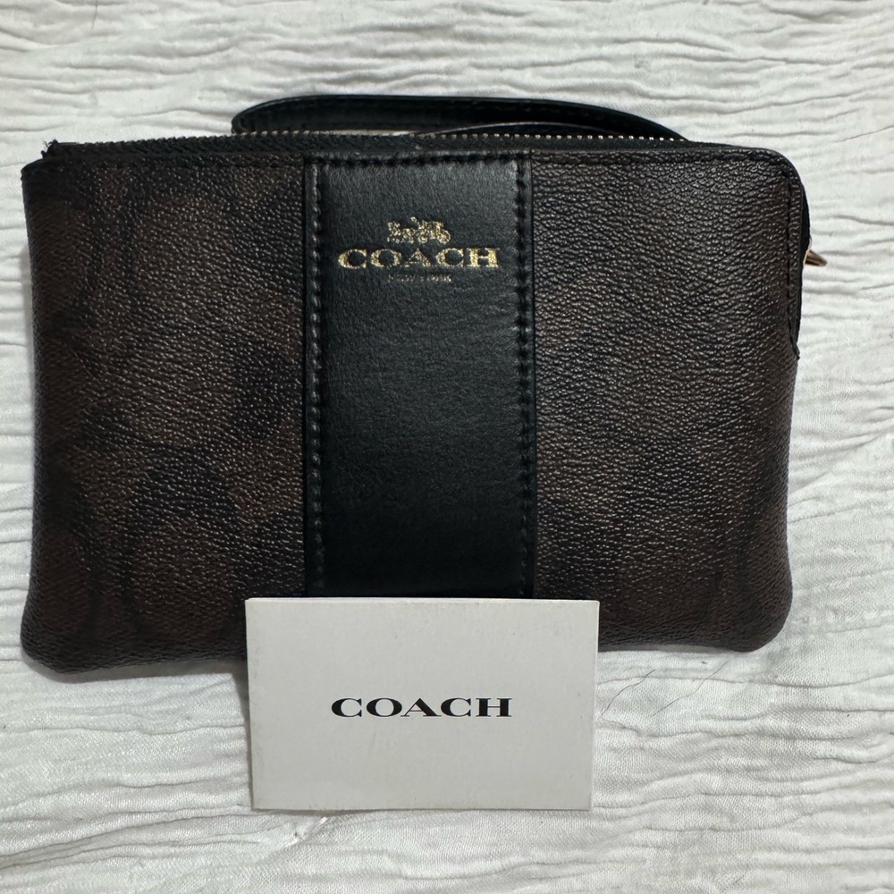 Coach Black and Brown Wristlet
